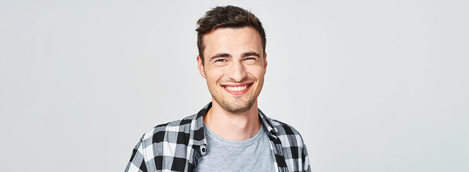 portrait of young man isolated on white background